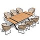 preview thumbnail 8 of 14, 9PC Outdoor Patio All-Weather Aluminum Dining X Frame Table Set with Rattan Chairs