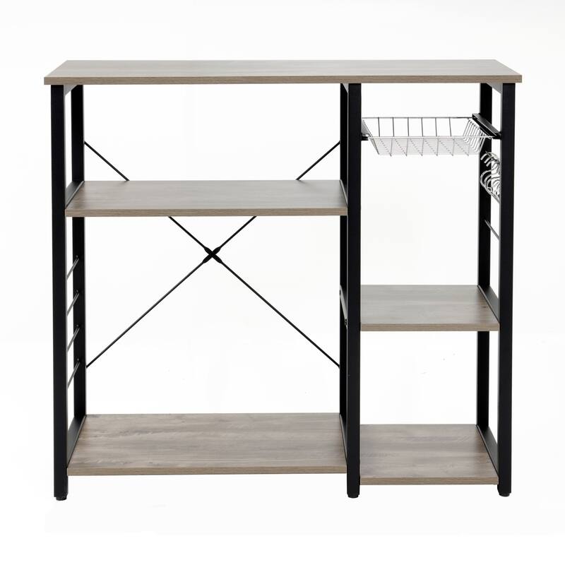 Kitchen Island Cart with Storage - Rolling Kitchen Island with Vegetable Basket