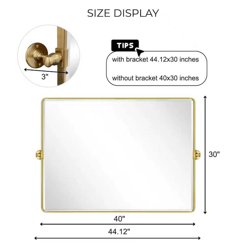 TEHOME Lutalo horizontal Beveled Bathroom / Vanity Mirror