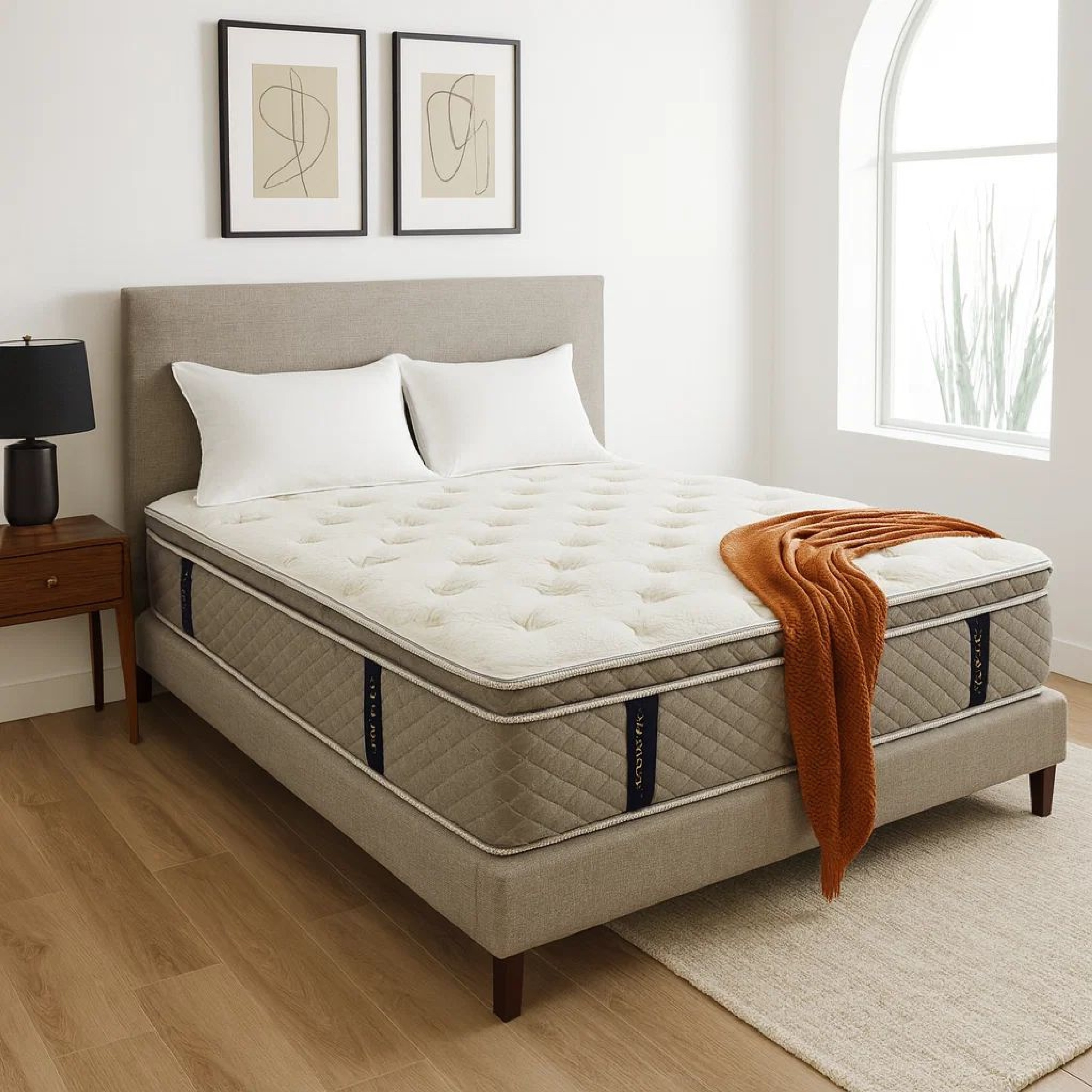 Moh 13 Inch Pocket Coil California King Mattress, Soft Bamboo Cotton Top