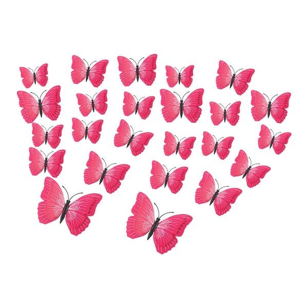 Shop 24pcs 3d Butterfly Wall Stickers Fresco Stickers For Room