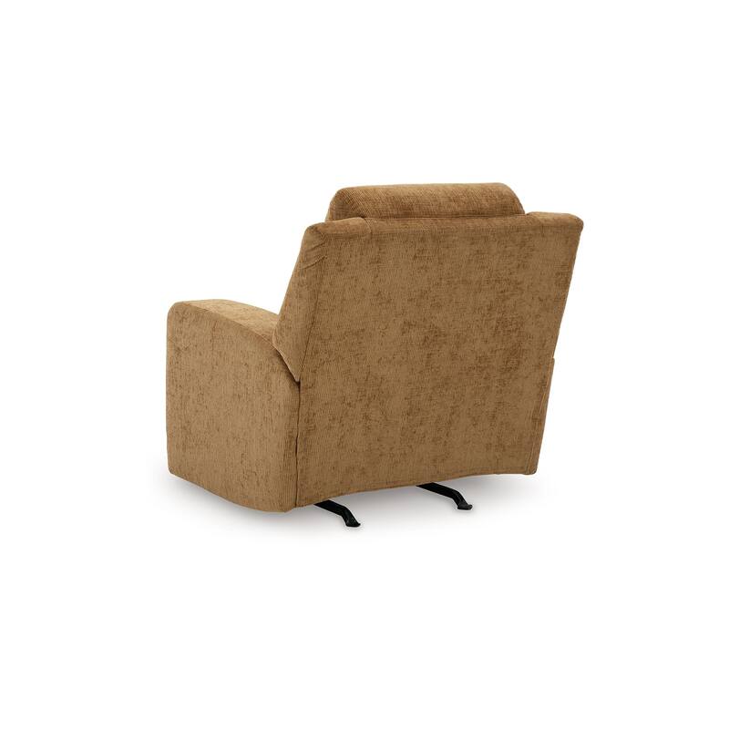 Damon Manual Rocker Recliner Chair, Soft Plush Camel Brown Polyester