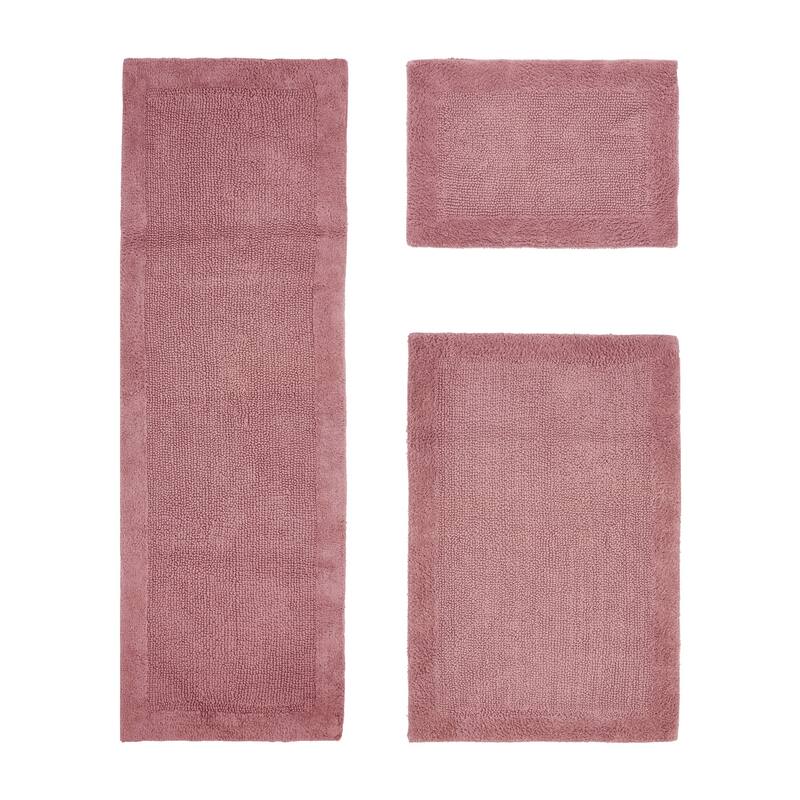 Better Trends Bath Rugs Set 100% Cotton Tufted Soft Water Absorbent Bathroom Rug for Shower, Sink Bath Mats Edge Collection