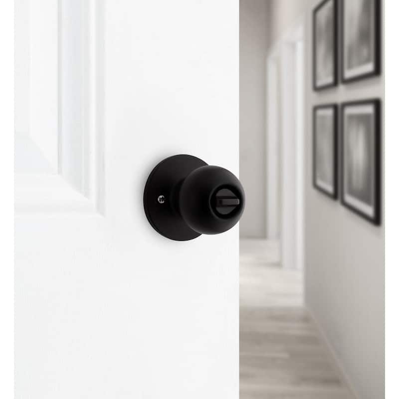 Kwikset Regina Privacy Door Knob Set with Round Rose from the SafeLock