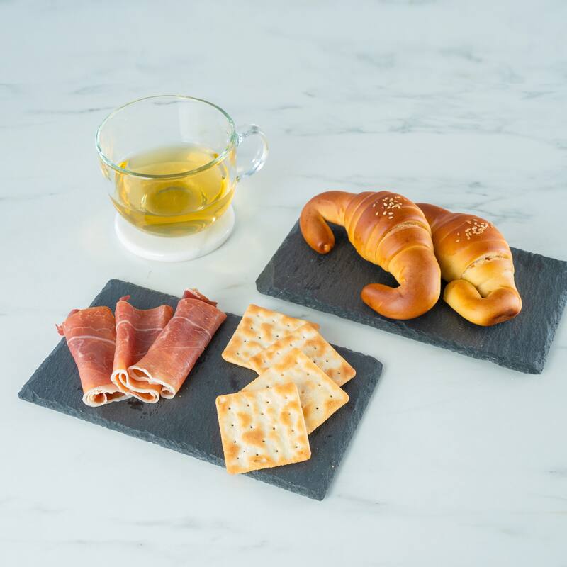 Creative Home Genuine Slate Rectangular Food, Cheese, Dessert Serving Board, Small, 5.5" L x 12" W