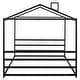 preview thumbnail 10 of 22, Queen Size House Shape Platform Bed, Modern Floor Bed with Roof and Metal Bed Frame, No Box Spring Needed for Bedroom
