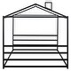 preview thumbnail 9 of 9, Queen Size Metal House Shape Platform Bed Frame for Boys Girls Kids Adults Toddler, Black