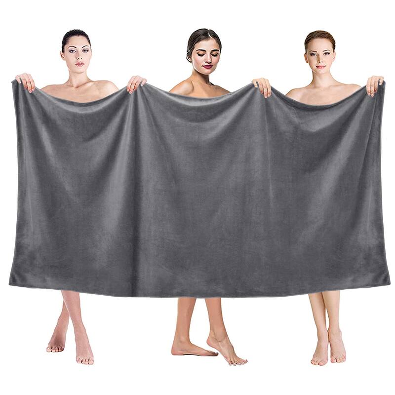 Oversized Bath Sheet,Jumbo Large Bath Towel Sheet - 40"x80" - Gray