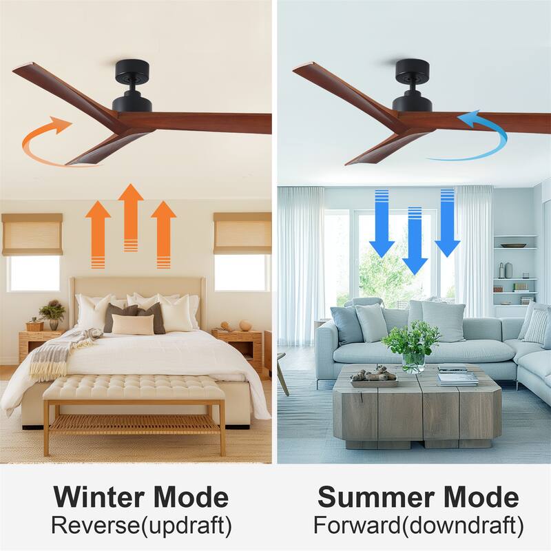 52" Black Low Profile Ceiling Fan without Light
