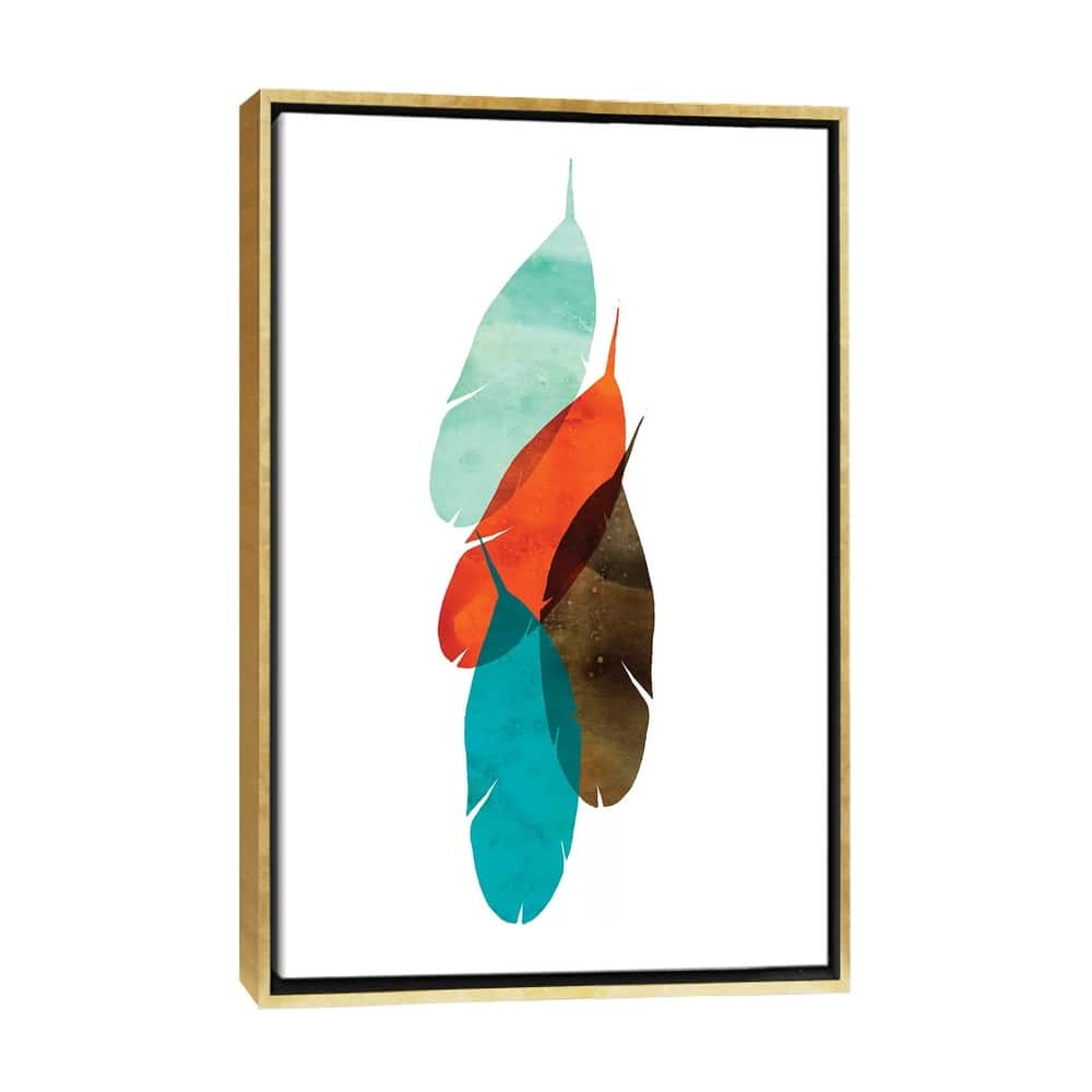 iCanvas "Mod Feathers" by Aimee Wilson Framed
