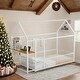 preview thumbnail 1 of 14, Metal Twin Size Bed House Bed with Desk,Smart Storage and USB Ports,Kids Bed Design