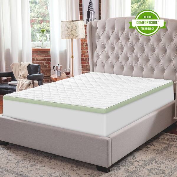 Shop Sensorpedic 3 Inch Ultimate Cooling Luxury Quilted Memory Foam Bed Topper White Overstock 31434915