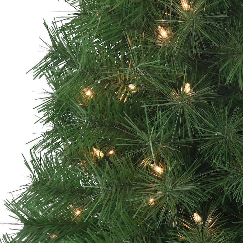 Puleo International 3 ft. Pre-Lit Snow Ridge Artificial Fir Tree