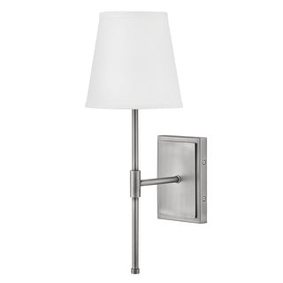 Lark 83770 Beale 19" Tall Hardwired Wall Sconce with White Linen Shade