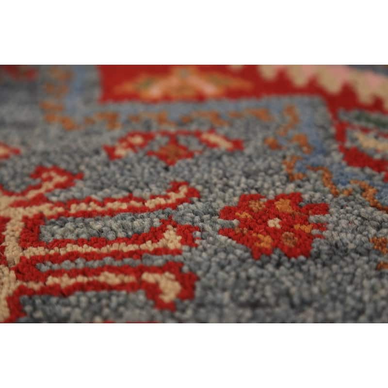 Geometric Khotan Oriental Rug Handmade Wool Carpet - 4'1"x 6'1"
