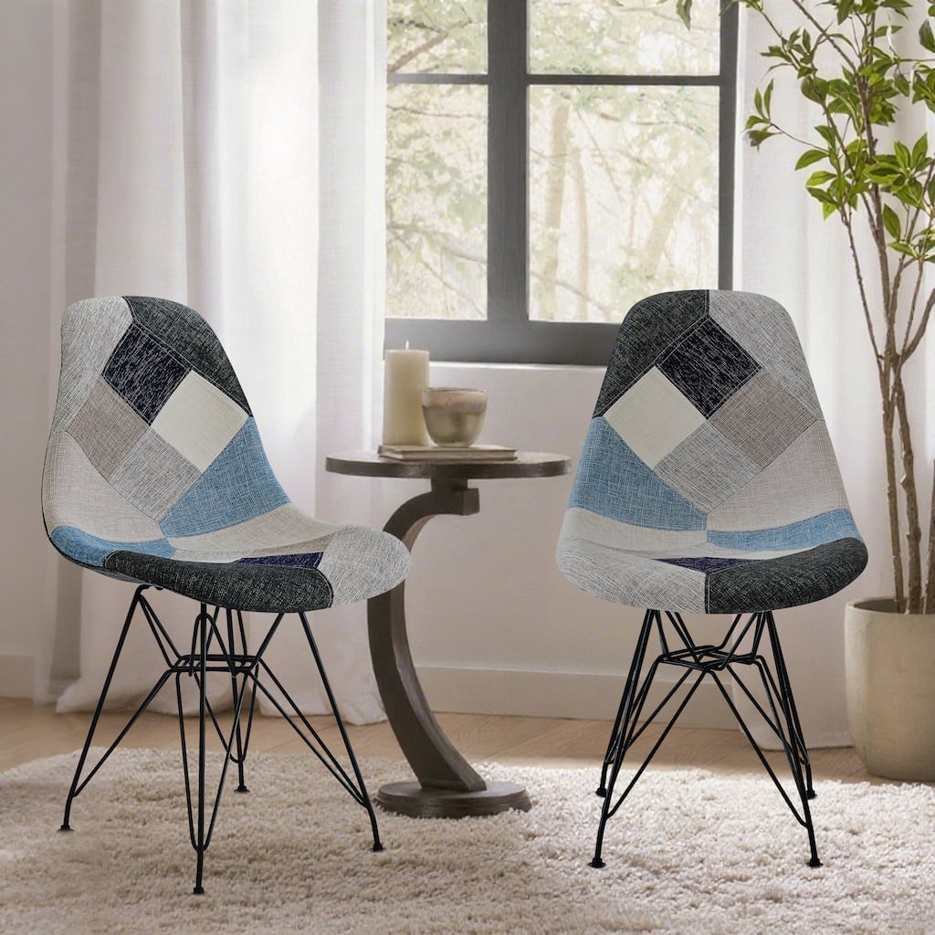 Wilmette Patchwork Fabric Chair by Christopher Knight Home (Set of 2)