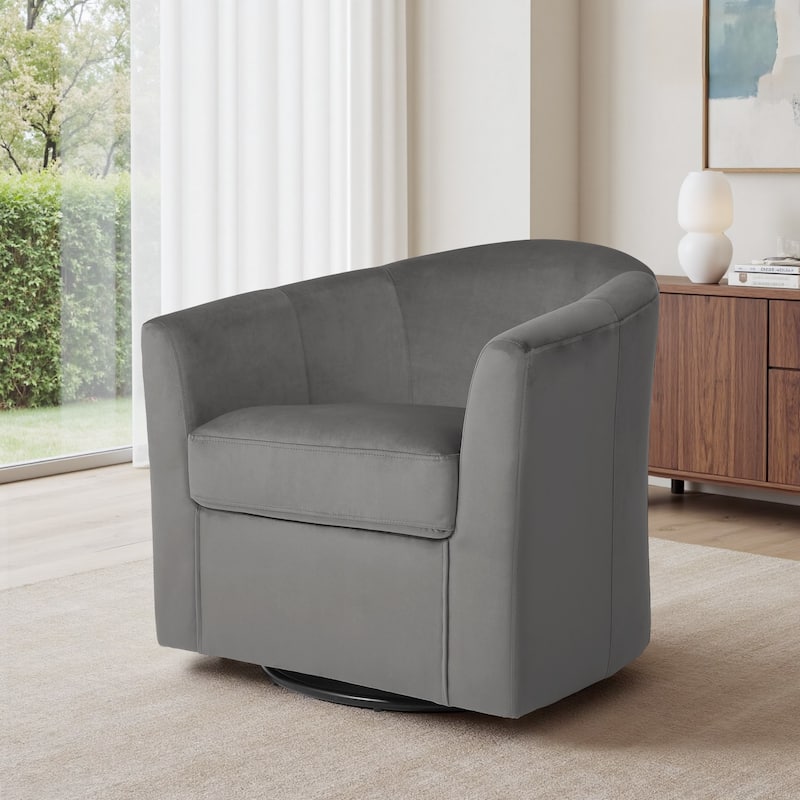 Modern Upholstered Accent Swivel Barrel Chair for Living Room