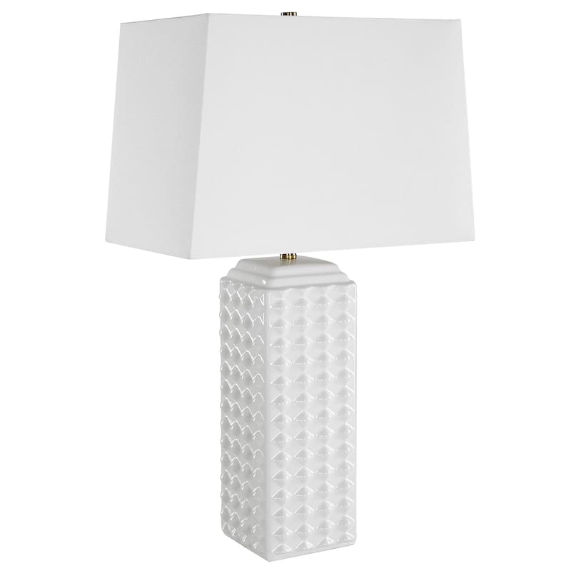 Square Body Ceramic Table Lamp - 15"W x 25"H x 9"D
