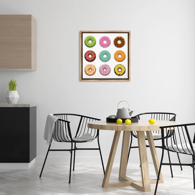 Stupell Delicious Various Donuts Framed Floater Canvas Wall Art Design By Marcus Prime