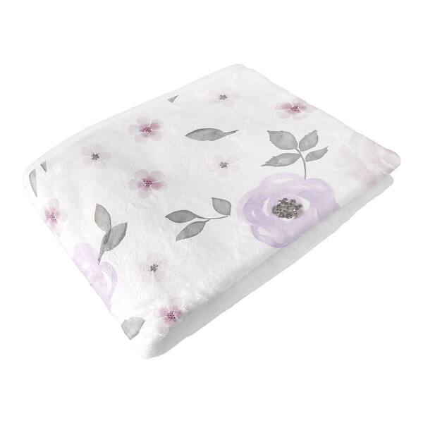 slide 2 of 6, Sweet Jojo Designs Lavender Purple Boho Floral Girl Toddler Blanket Baby Swaddle - Bohemian, Shabby Chic, Watercolor, Farmhouse