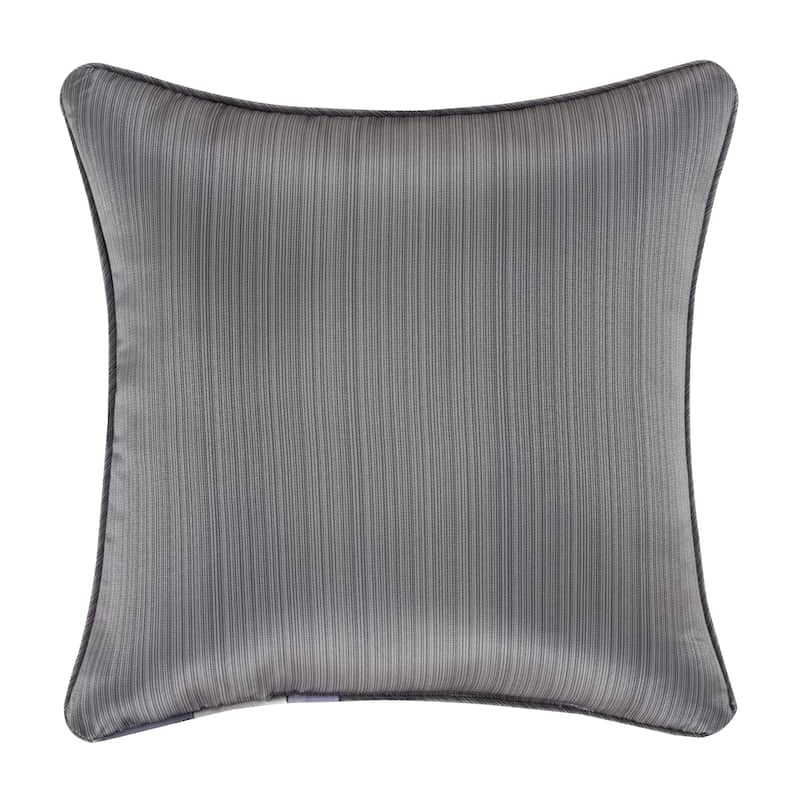 Five Queens Court Houston 18 Inch Square Decorative Throw Pillow - Accent - Polyester - Charcoal