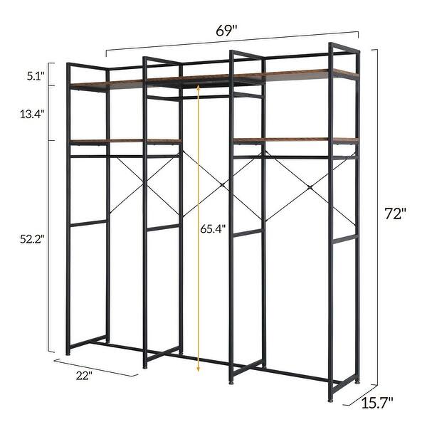 Fbc Rack Garment Rack Metal Closets Wardrobe Hanger and Multiple Storage Racks ...