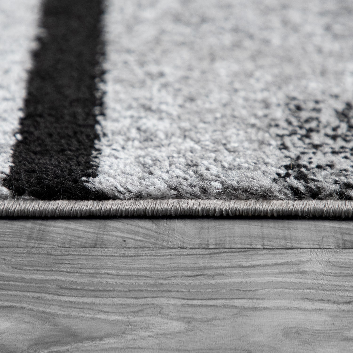 Black White Area Rug with Geometric Pattern and Modern Paint Effect On Sale Bed Bath