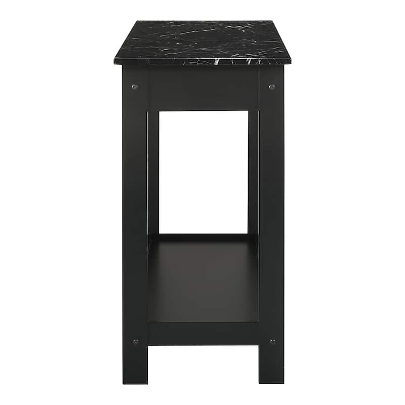 DH BASIC Transitional Rubberwood 4-Piece Open-Shelf Coffee Table Set with Drawer by Denhour