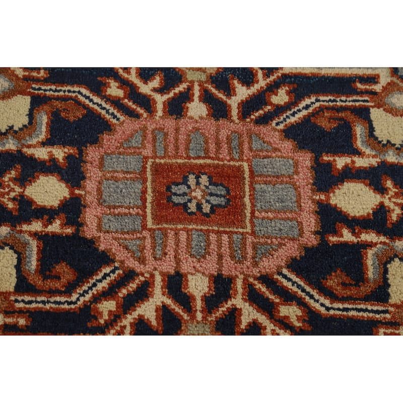 Geometric Heriz Serapi Indian Rug Hand-Knotted Wool Carpet - 7'11"x 9'10"