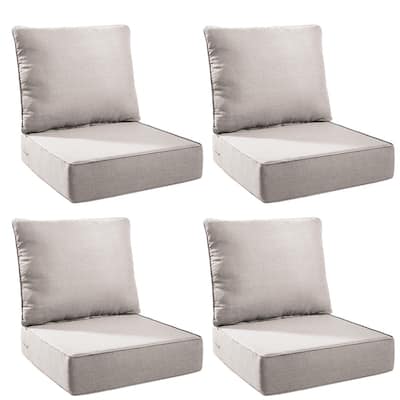 Pocassy 24x24x6 Inch Thick Cushions Pillows Indoor Outdoor Deep Seat Water & Fade Resistant - 4 Set