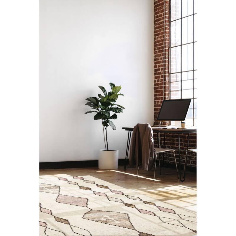 ECARPETGALLERY Hand-knotted Tangier Cream Wool Rug - 5'2 x 7'10