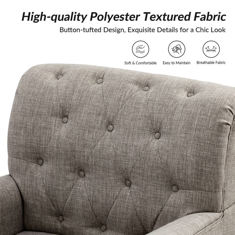 Geltrude Classic Upholstered Accent Arm Chair with Button Tufted Back by HULALA HOME