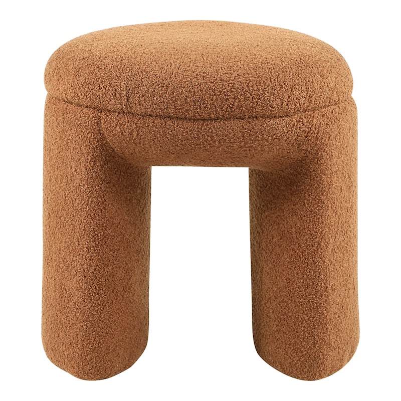 24/7 Shop At Home Modern U-Shaped Boucle Upholstered Ottoman