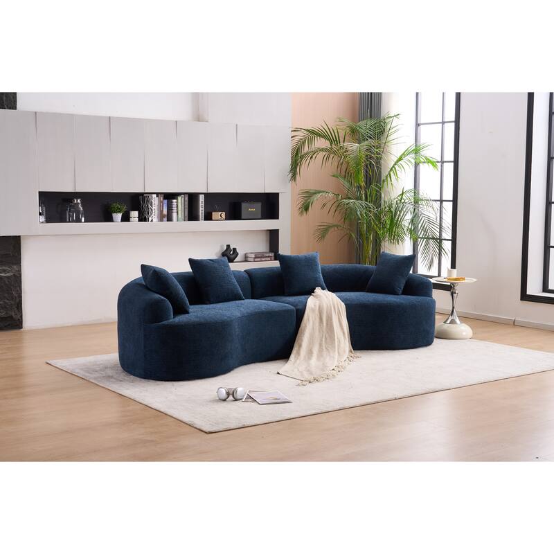 110" Foam Classic 4-Seater Sofa with 4 Pillows for Apartment