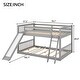 preview thumbnail 4 of 20, Full Over Full Wood Low Bunk Bed with Convertible Slide and Ladder