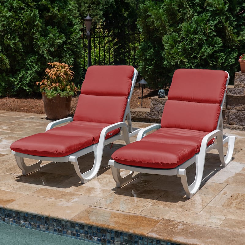 Casual Cushion Sunbrella® Fabric 1-Piece Outdoor Chaise Cushion, 22.5"W x 74"L - 22.5"W x 74"L