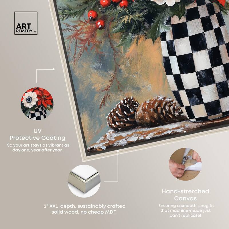 Checkerboard Vase Blooms II Canvas by Art Remedy