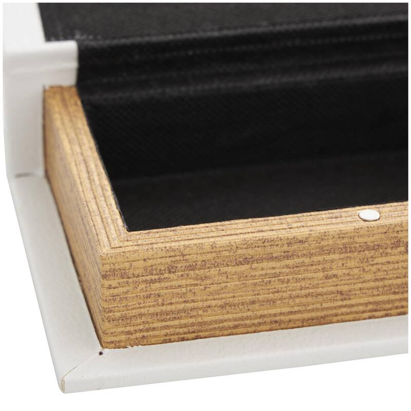 Faux Leather or Linen Fabric Book Storage Box - Set of 3 White, Beige, Black, Red or Light Gray - Roche River Decor
