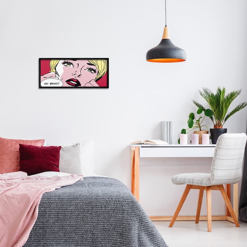Stupell Iconic Pop Comic Woman Framed Giclee Art Design By Sheila B.