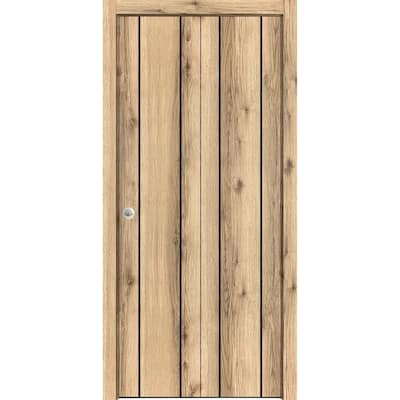 Bi-fold Doors 56 x 80 Planum 0017 Oak with Sturdy Tracks