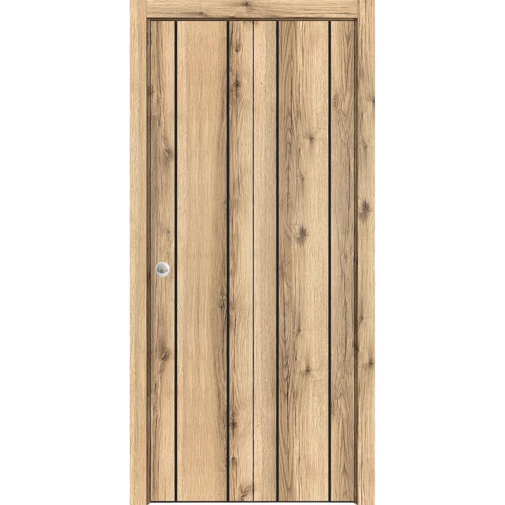Bi-fold Doors 56 x 80 Planum 0017 Oak with Sturdy Tracks