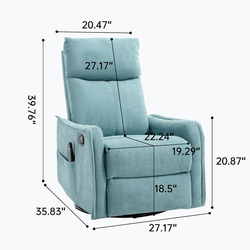 Swivel & Rocking Recliner Chair with Heat & 8-Point Massage