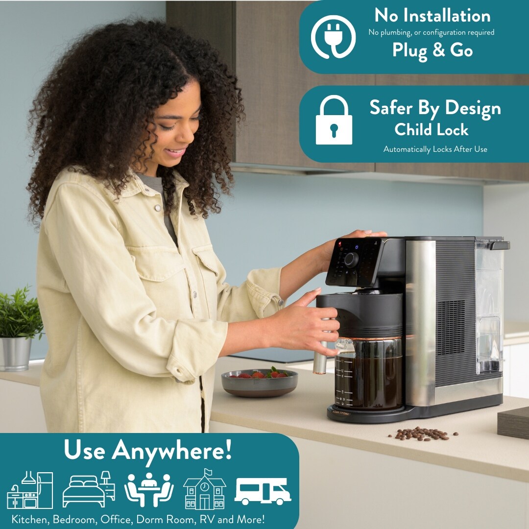 Aqua Optima Aurora 10 Cup Drip Coffee Maker & Coffee Machine - Black/Grey