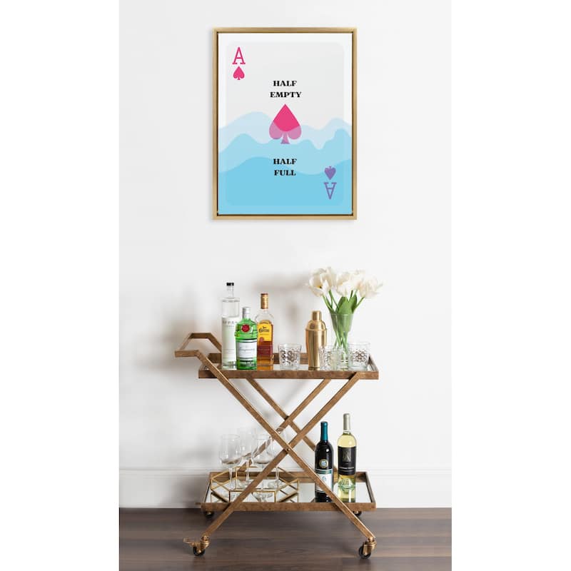 Kate and Laurel Sylvie Half Full Framed Canvas by Honey Island Studio
