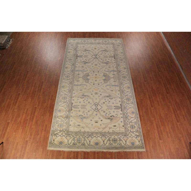 Large Oushak Indian Rug Hand-Knotted Wool Carpet - 8'2"x 15'8"
