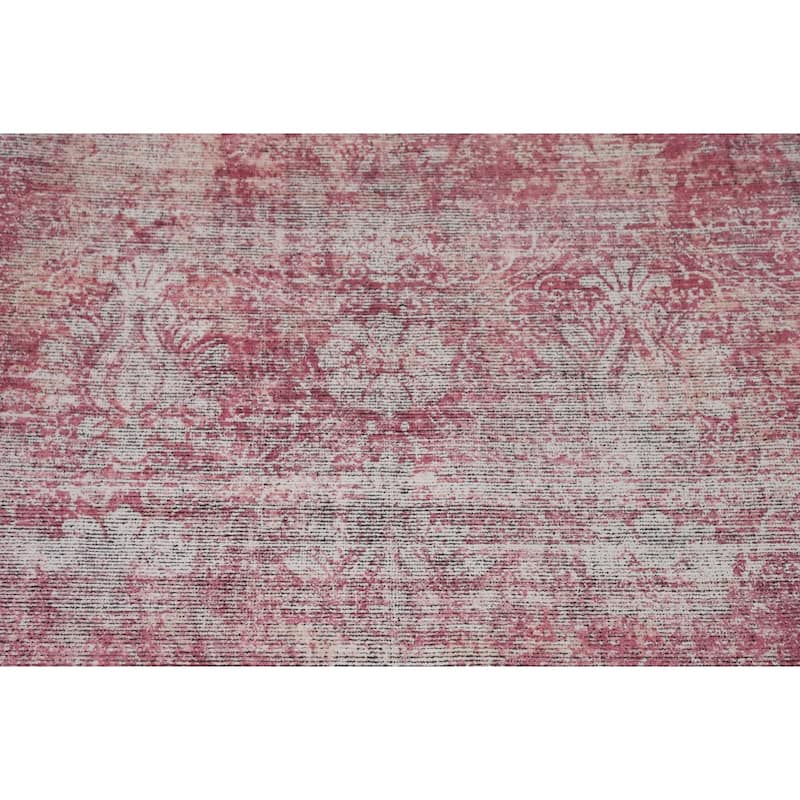 Pink Abstract Modern Area Rug Hand-Knotted Wool Carpet - 8'1"x 11'5"
