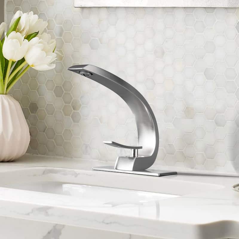 Modland Single Handle Bathroom Sink Faucet Single Hole, Black/Gold/Nickel