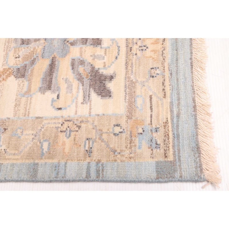 ECARPETGALLERY Hand-knotted Modern Oushak Light Blue Wool Rug - 9'0 x 11'10