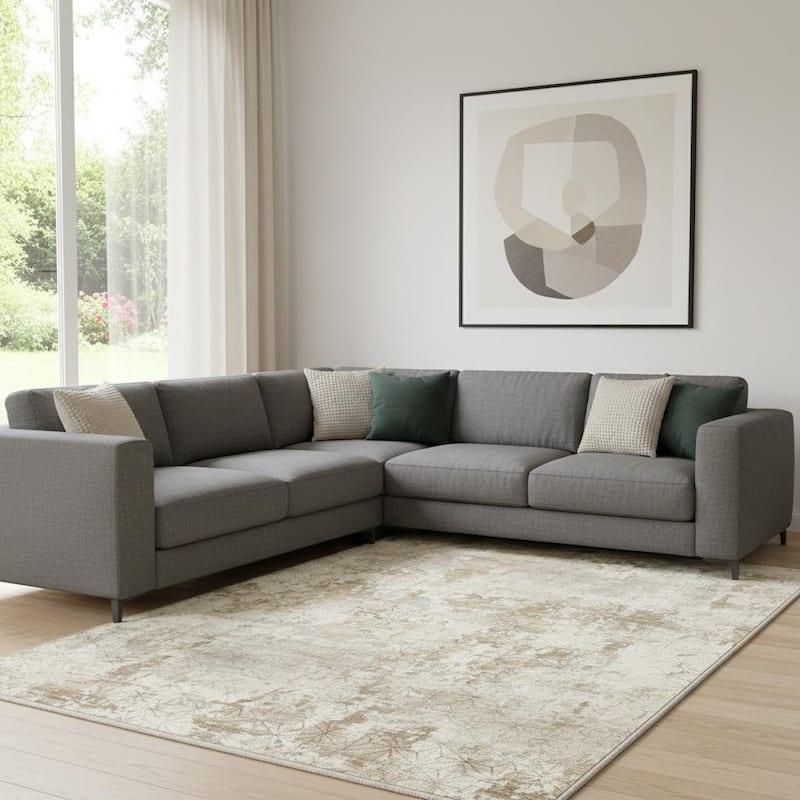 HomeRoots Abstract Modern Rectangle Area Rug - 8' X 10'