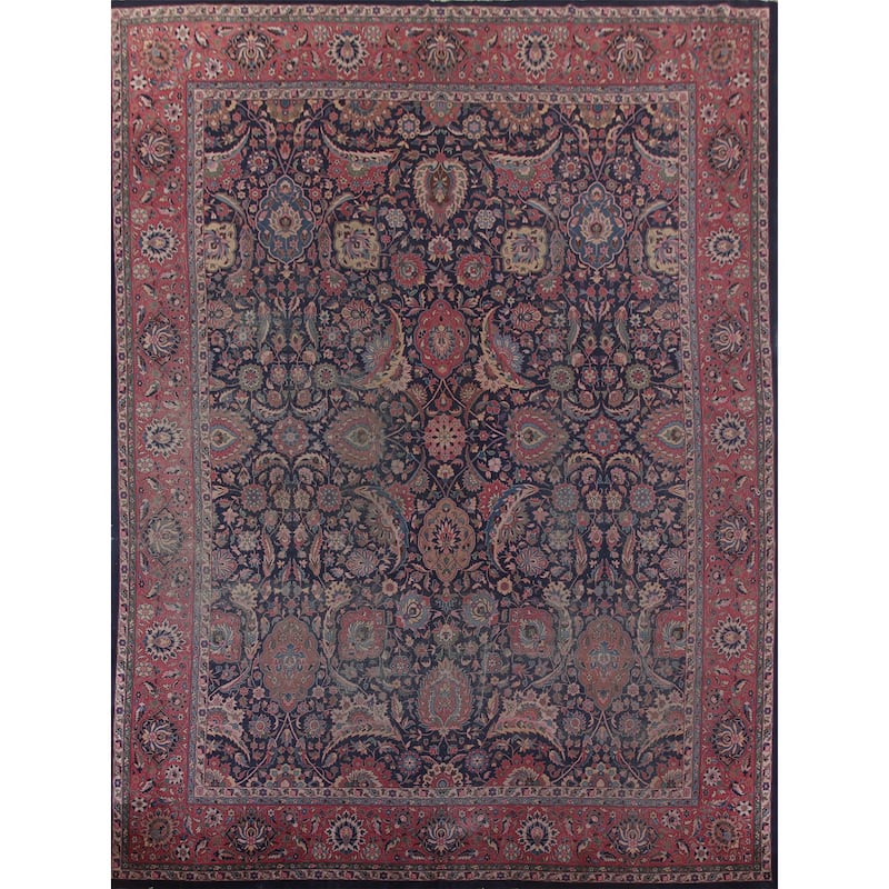 Pre-1900 Antique Tabriz Persian Area Rug Hand-Knotted Wool Carpet - 10'0"x 14'10"